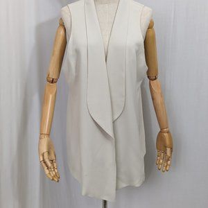 Vintage Eileen Fisher Cream Coloured Women's Waistcoat 100% Silk XL